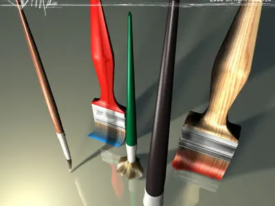paint brushes 3D model