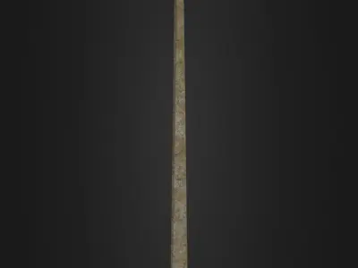 Old worn street light 10 Low-poly 3D model