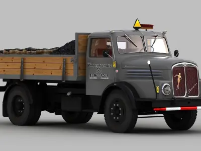 IFA S4000-1 Flatbed Truck Coal 3D model