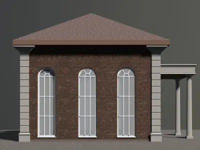 Building in retro style 3D model