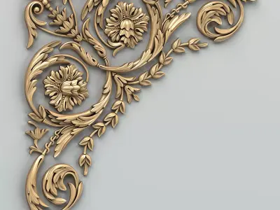 Carved decor corner 010 3D model