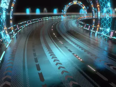 Sci-fi Road Low-poly 3D model