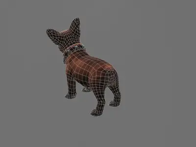 French Dog Low-poly 3D model