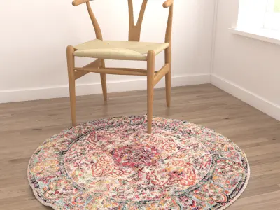 Round Rug Set 160 3D model
