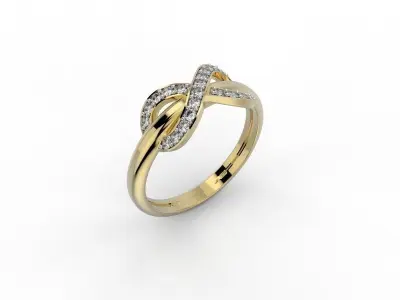 Set Tiffany diamonds infinite - Ring - Earring 3D Model Pack