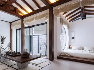 hotel bedroom interior   3D model