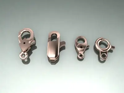 Jewelry Lock Carabiner Clasp Hook  3D print model 3D print model