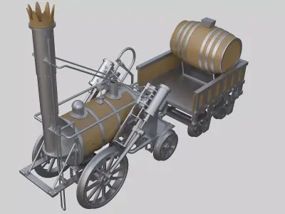 Steam locomotive 3D model from CGTrader