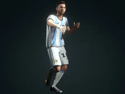 Lionel Messi  High quality character full Rigged and Animated  3D model