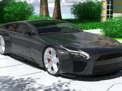 Generic Super Sports 2 Door Coupe  With Sport Package Low-poly 3D model