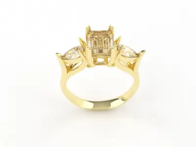 Ring emerald stone R 1 3D print model