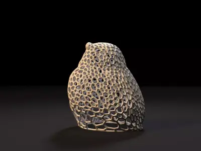 Owl Sculpture Voronoi 3D print model