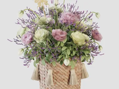 Rose Flower Bouquet 3D model