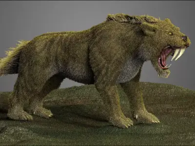 Saber tooth Cat High Poly Print ready  3D model