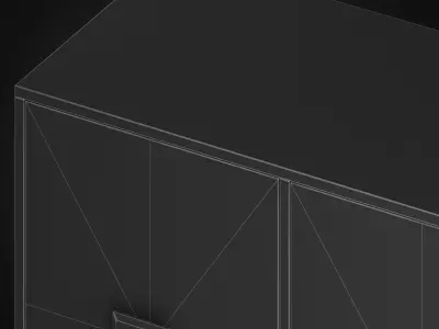 Melange Zola Four-Door Credenza 3D model