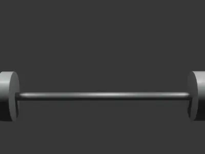 Iron barbell Low-poly 3D model