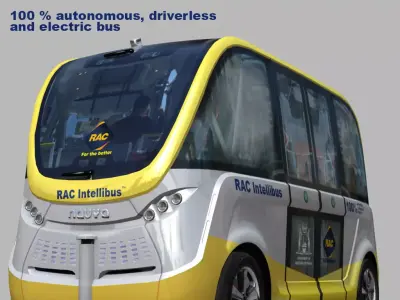 Driverless Electric RAC intellibus Low-poly 3D model