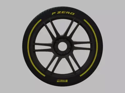 Miniature Enkei TSR-6 Rim and Tire - 3D Print - No Textures 3D print model