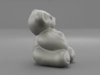 Ceramic Teddy bear with heart 3D print model