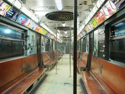 NYC Subway Car Interior - The Graffiti Version - Cinematic Low-poly 3D model