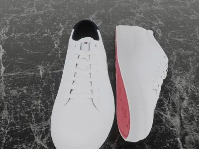 TOMMY HILFIGER 3D SHOE - WHITE  Low-poly 3D model