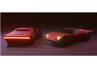 LOW POLY SPORTS CAR Low-poly 3D model by athanasioskaropoulos