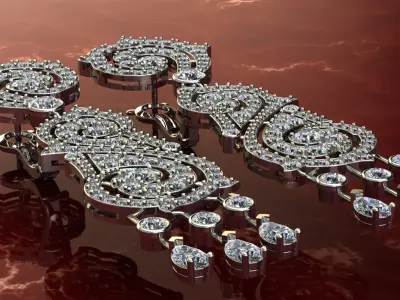 Vintage earrings 3D print model