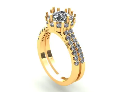 Tow Row Pav Wedding Ring 397 3D print model