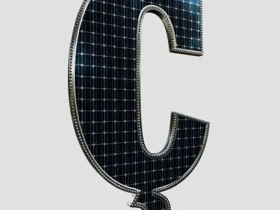 Solar Panel Letter - C 3D model