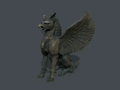 Statue Creature Low-poly 3D model