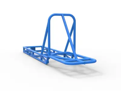 Frame of old school Front engine dragster V4 Scale 1 to 25 3D print model