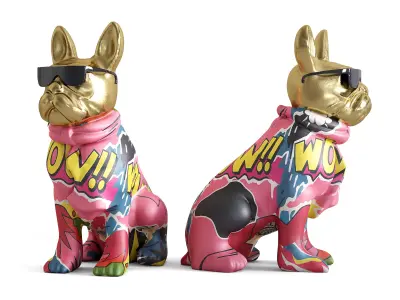 Graffiti Dog Figurine 3D model