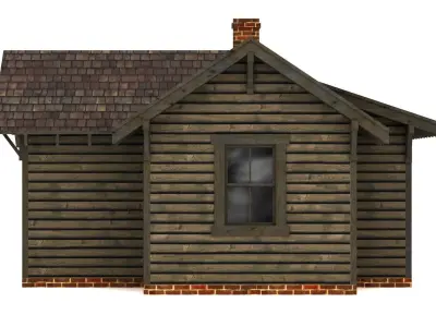 Wooden House Free low-poly 3D model