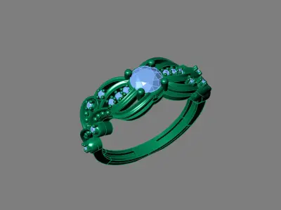 Rings for Women Womens Rings Stone Ring Ready STL 3DM Models  3D print model 13