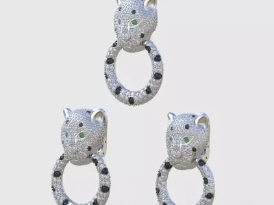 Earring and Pendant Set 3D printable model 0077 3D Model Pack