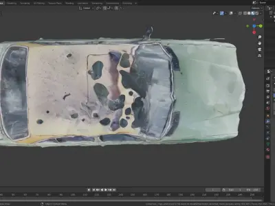 Abandoned car photoscanned with 8k texture LOW-POLY  Low-poly 3D model