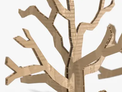 Cardboard trees Low-poly 3D model