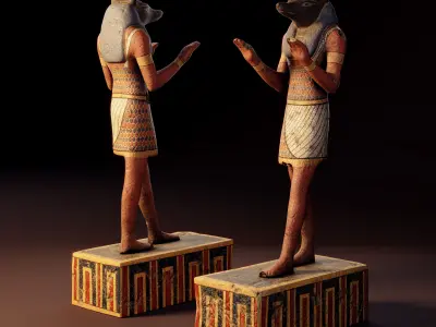 Egyptian Anubis Statue Low-poly 3D model