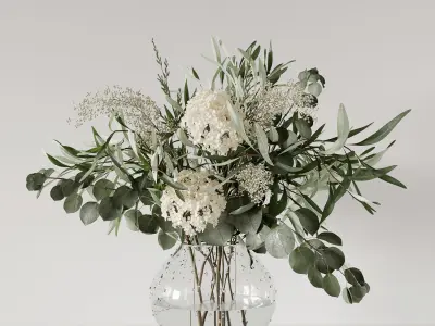 Bouquet of spring flowers 3D model