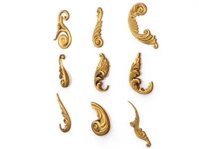 Acanthus Leaves Collection 10 3D model