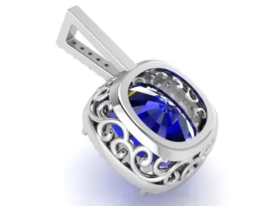 Cushion Halo Pendant 2601 3D print model