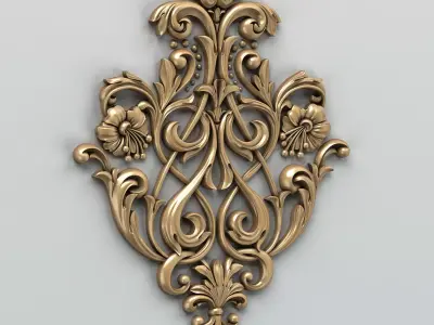 Carved decor central 002 3D model