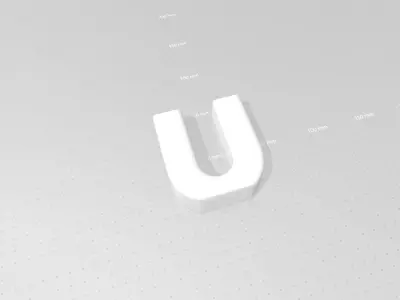 Vase U - Alphabet Vases Collection Letters - STL Printable 3D print model