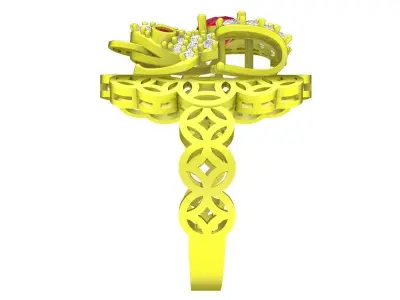 A7093 Diamond Lucky Toad Coin Ring 3D print model