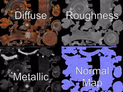 Vintage Steampunk Boiler model pack Low-poly 3D model