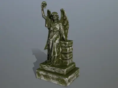 statue 2 of angel Low-poly 3D model