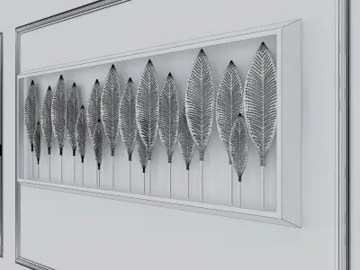 Metal stainless plants with gold M 19 3D model