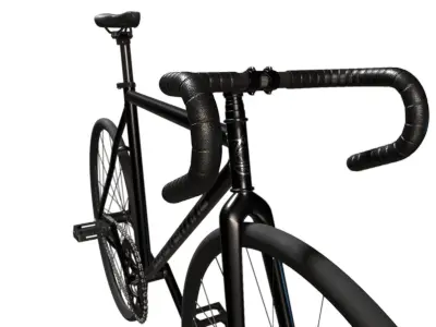 Black Fixed-Gear  Fixie Bicycle  3D model