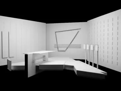 TV SET Design Free low-poly 3D model