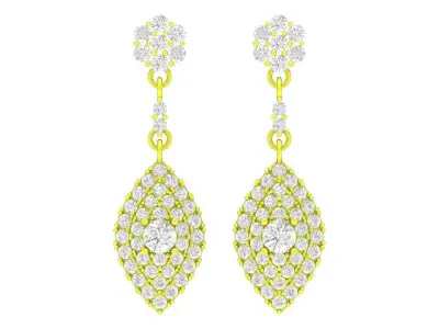 A5680 Luxury Diamond Earrings 3D Model 3D print model